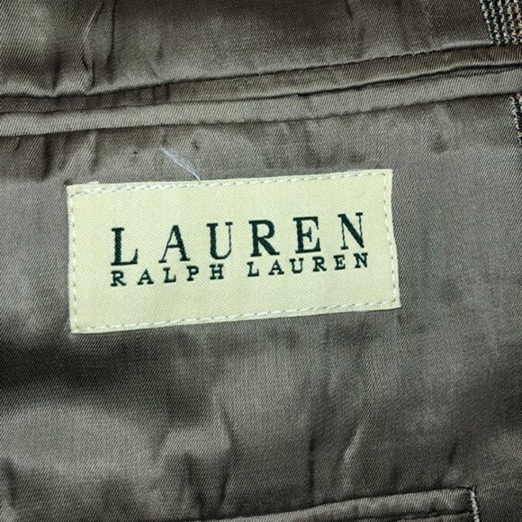 Lauren Ralph Lauren Light Brown Wool Tweed Silk Lined Sport Coat Blazer Size 38S - Picture 3 of 4